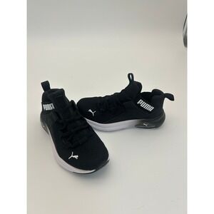 Puma Boys Black White Running Sneakers Size 12C SoftFoam+